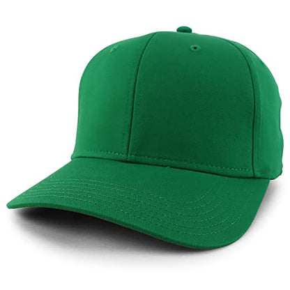 Trendy Apparel Shop High Crown Adjustable Plain Solid Baseball Cap - color: Green