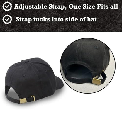 Suede Baseball Cap | Structured 6 Panel Hat for Men & Women | Adjustable Dad Hat | Polyester Suede Finish - color: Black