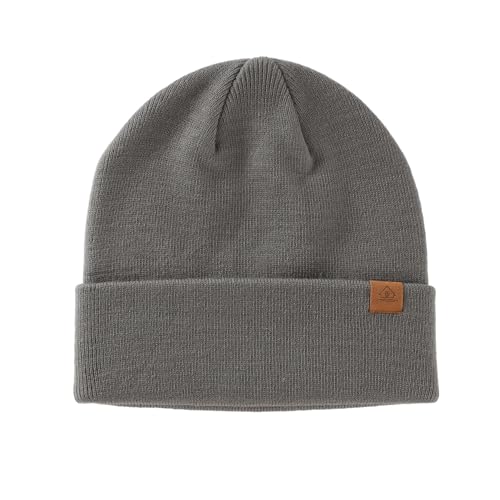 Home Prefer Mens Winter Hats Acrylic Knit Cuff Beanie Cap Warm Womens Beanie Hat - color: Grey