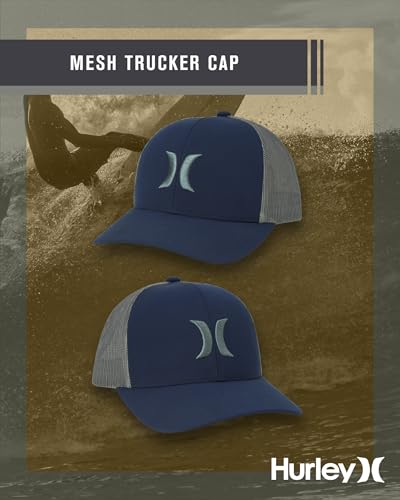 Hurley Mens Cap Del Mar Mesh Panel Trucker Hat with Snap Back - color: Navy