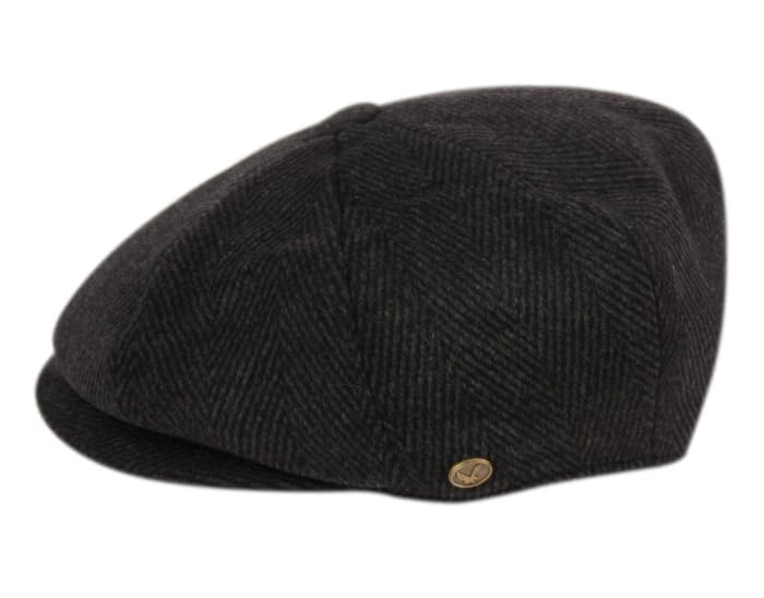 Men's Classic 8 Panel Wool Blend Newsboy Snap Brim Collection Hat - color: Gray-nsb2121, size: X-Large