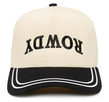 Funky Junque Women's 2 Tone Trucker Hats - color: Rowdy (Upside Down) - Black/Beige