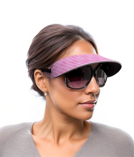 Visor ATTACHES to Sunglasses, EVA Foam, Unisex - color: Seafoam / Pink Arrows / Black Set