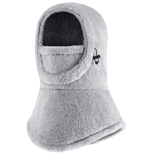 Ski Mask Kids Balaclava, Winter Ski Face Mask Cover, Fleece Hats for Kids - color: Grey