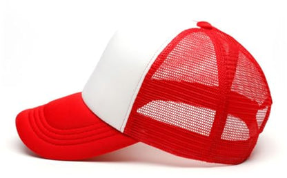 Kids-Girls-Trucker-Hat Adjustable-Baseball-Cap Toddler Mesh Sun Hats 2-6Y - color: Bright Red