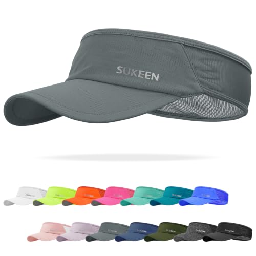 Sukeen Lightweight Sports Sun Visor Hat for Men Women - color: Grey