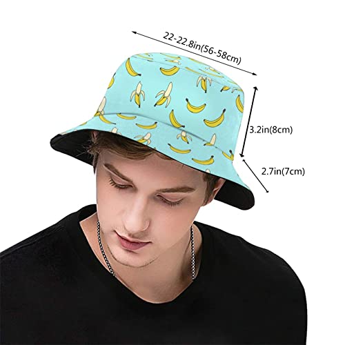 Bucket Hat Sun Beach Packable Fisherman Cap for Women Men Summer Outdoor Hiking - color: Cute Banana