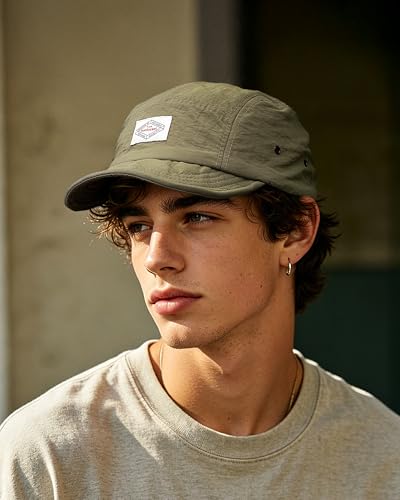 Croogo Short Brim Hat for Men Nylon Quick-Dry 5 Panel Running Baseball Cap - color: Darkgreen