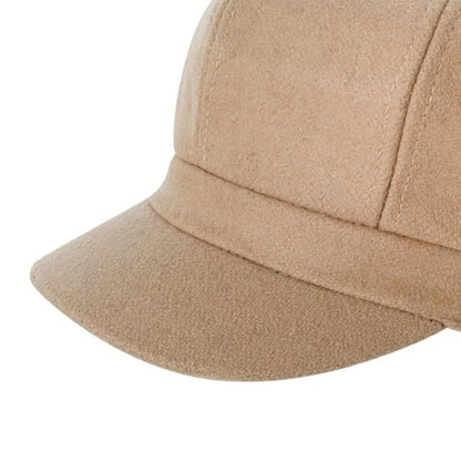 Newsboy Cabbie Baker boy hat Beret Cap for Women Pageboy Visor Paperboy Hat Sailor Fiddler Hat Adjustable - color: Khaki Tweed