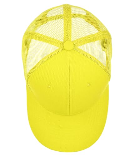 Gelante Mesh Trucker Hat Baseball Cap Structured Front Panel Wholesale LOT 12 Pack - color: Light Yellow