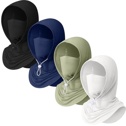 Funtery 4 Pack Cooling Balaclava Mask - color: Black, White, Navy Blue, Green