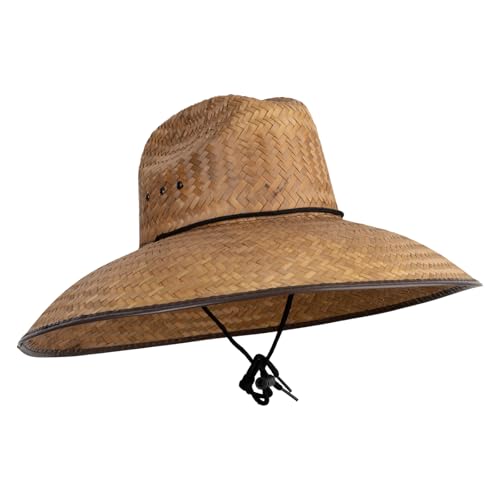 Men's Crushed Safari Straw Hat - color: Dark Brown