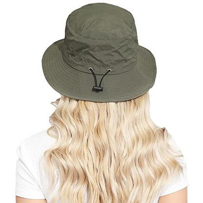Packable Bucket Hat for Women Waterproof UV Protection Sun Hat - color: Army Green