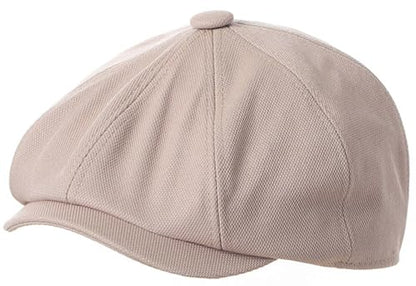 Kids-Boys-Cotton-Newsboy-Cap - Classic Flat Beret Cabbie Hat for Toddler Girls 4-9 Years Old - color: Beige