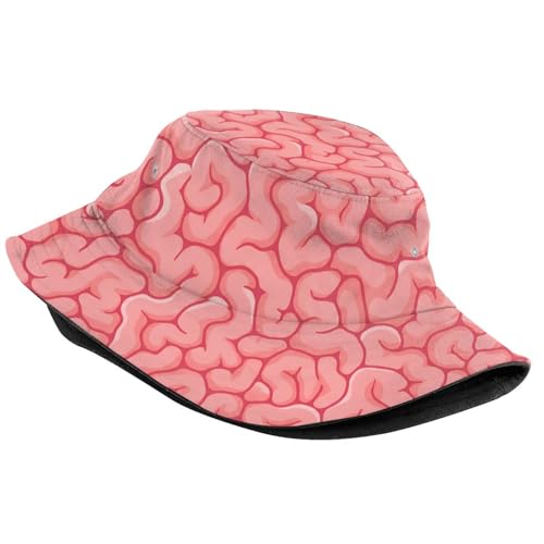 Trendy Bucket Hat - Comfortable Packable Sun Beach Hat for Women Men, Perfect for Outdoor Activities Travel Hiking - color: Funny Brain 5