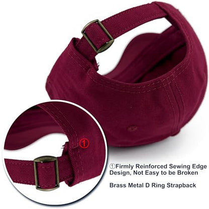 Loneshark Short Brim Baseball Cap for Running Small Bill Umpire Hat - color: Claret