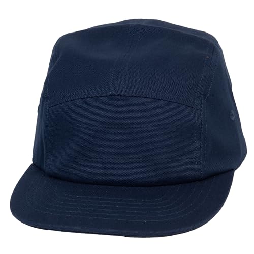 TOP HEADWEAR 5 Panel Hat for Men - Classic Canvas Camper Cap - color: Navy