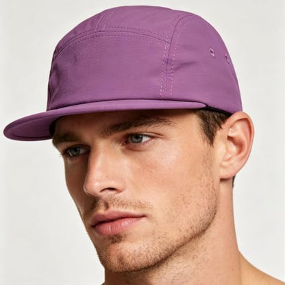 COOLSOME 5 Panels Hat Basic Daily Wear Breathable Quick Dry Cap - color: Purple/M Size