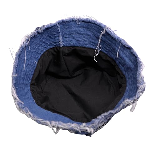 Cotton Denim Distressed Bucket Hat, Sun Hat, Hat for Men and Women - color: Yflm