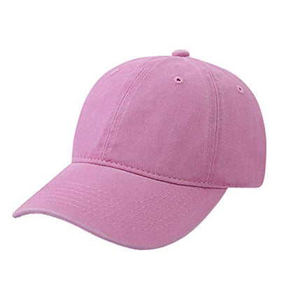 TOPTIE Washed Cotton Dad Baseball Cap - Low Profile Adjustable Hat - color: Pink