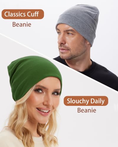 Thin 100% Cotton Fine-Knit Beanie Hat Slouchy Soft Chemo Skull Cap - color: 1-turquoise Green