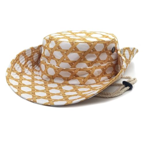 Sun Bucket Hat for Men Women Fishing Beach Safari Trendy Cotton Cowboy Cap for Golf Hiking Hunting Outdoor Boonie - color: Golden Bark
