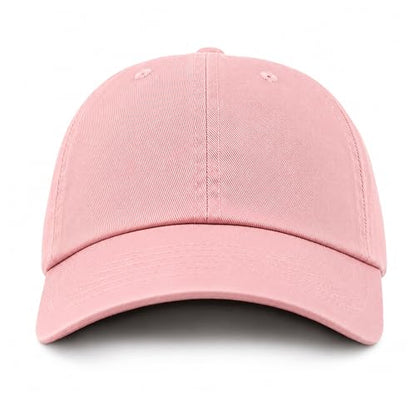 Cotton Baseball Cap Dad Hat – Washed Low Profile Adjustable Hat for Men Women Casual Outdoor Running Golf - color: 1. Smoke Pink