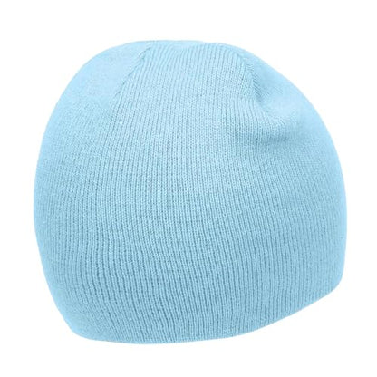 TOP HEADWEAR Cuffless Beanie for Men Women, Unisex Short Beanies Skull Cap - color: Light Blue