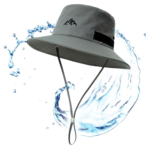 TOP-EX Men's Waterproof Bucket Sun Hat, UPF 50+ Wide Brim, S/M-XXL - color: 94573_light Grey, size: Small-Medium