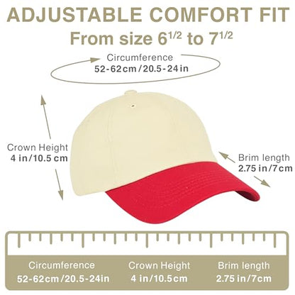 E BY ELIDAN Two Tone Dad Hat, Low Profile Baseball Cap - color: Stone Red