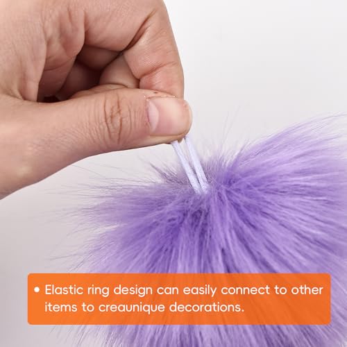 24 Pcs 2.8 Inch Faux Fur Pom Poms for Hats with Elastic Loop - color: Bright Color-24PCS
