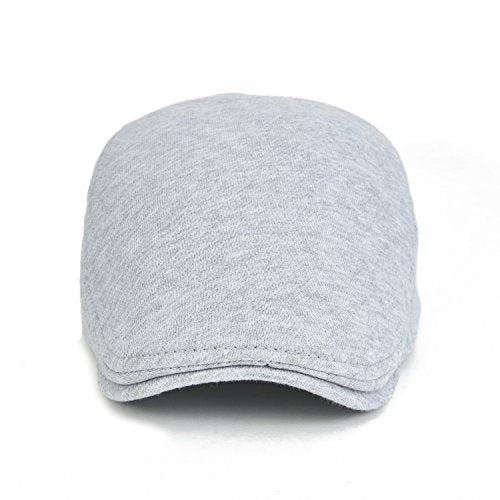 VOBOOM Men Newsboy Cap Cotton Flat Ivy Gatsby Driving Hat - color: Light Grey