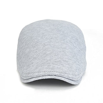 VOBOOM Men Newsboy Cap Cotton Flat Ivy Gatsby Driving Hat - color: Light Grey