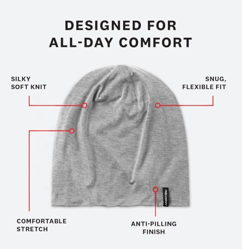 Summer T-Shirt Beanie for Men & Women - Soft Modal - Slouchy Style - color: Mid Grey