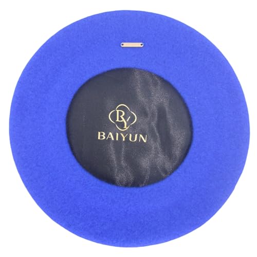 Classic Wool French Red Beret Hats for Women Men - color: M--sapphire Blue