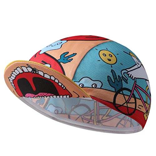 Funny Cycling Cap - Polyester Cycling Hat-Under Helmet - Cycling Helmet Liner Breathable&Sweat Uptake - color: D