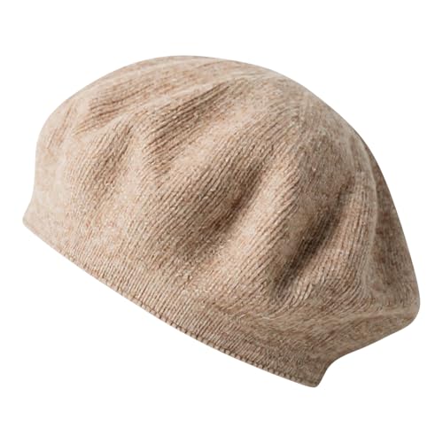Armycrew Premium Wool Modern Stylish Beret Hat - color: Light Brown