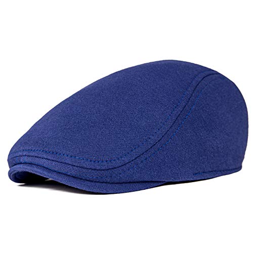VOBOOM Men's Cotton Flat Ivy Gatsby Newsboy Driving Hat Cap - color: Royal Blue