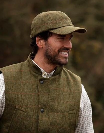 Walker and Hawkes Derby Tweed Shoulden Baseball Cap - color: Dark Sage