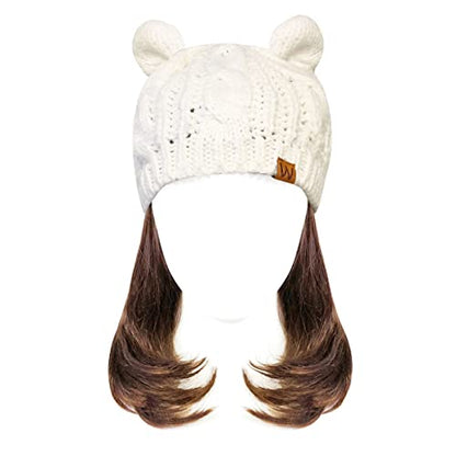 allydrew Winter Thick Knit Beanie Slouchy Beanie for Men & Women - color: Ivory