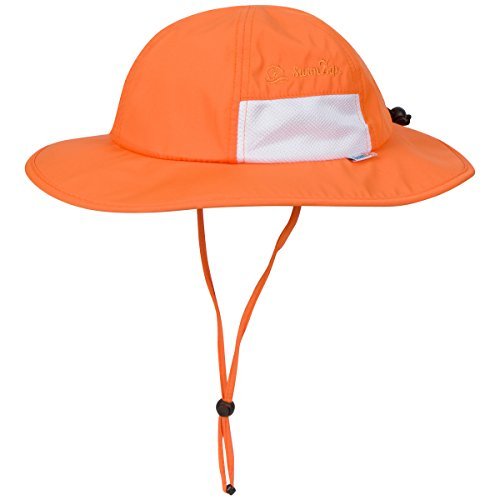 SwimZip UPF 50 Kids' Wide Brim Sun Hat, Sun Protection Hat - Baby & Toddler - color: Orange, size: 0-6 Months