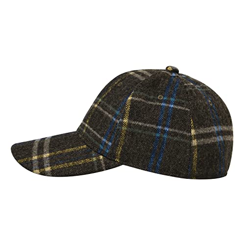 BOTVELA Men's Herringbone Tweed Baseball Cap Wool Blend Fitted Hat - color: Brown Plaid, size: 7 1/2