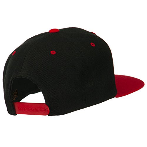 3D Clover Embroidered Two Tone Snapback Cap - color: Black Red