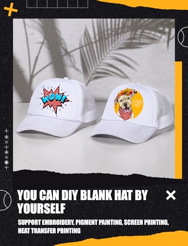 Tarpop 10 Pcs Sublimation Blank Trucker Hats Bulk - color: White