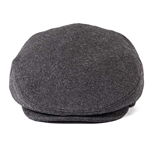Men Wool Plaid Ivy Gatsby Newsboy Cap - color: Grey, size: 7 5/8