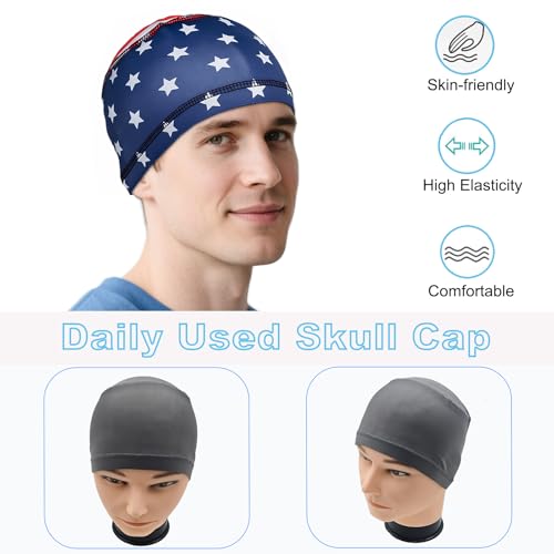 Cooling Skull Caps for Men Hard Hat Helmet Liner Cycling Cap Running Beanie - color: 2pcs Black+2pcs Grey