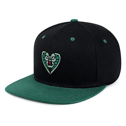 Snake Hip-Hop Snapback Hat Embroidered Baseball Cap Cobra - color: 17. Black/Green