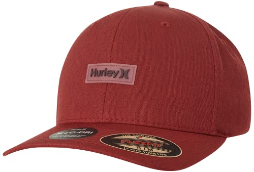 Hurley Mens Baseball Cap - Lightweight H2O-DRI Breathable Moisture Wicking Curved Brim Fitted Hats for Men - color: Burgundy, size: Small-Medium