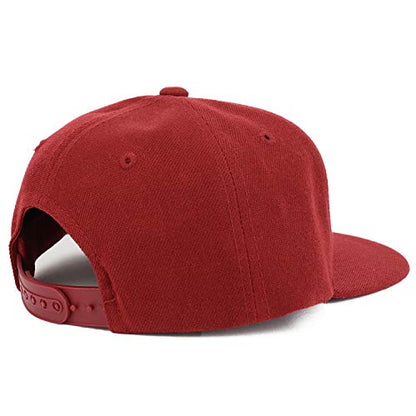Armycrew Youth Kid's Solid Color Flat Bill Snapback Baseball Cap - color: Cardinal