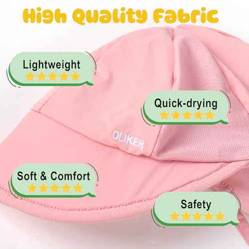 Baby Sun Hat with Breathable Mesh, UPF 50+ Boys Girls Toddler Swim - color: White + Pink, size: 6-24 Months